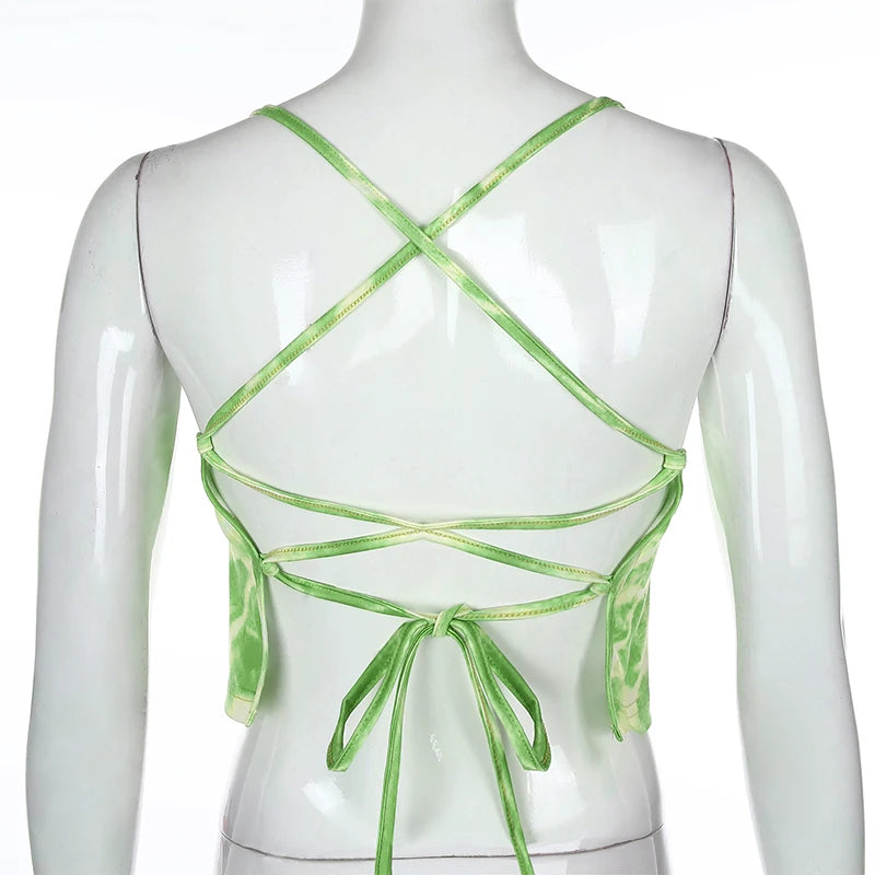 Green Sleeveless Crop Top