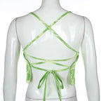 Green Sleeveless Crop Top