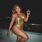 Sequin Backless Party Dress With Hanging Neck