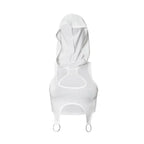 Y2K White Hooded Hollow Out Crop Tank Top