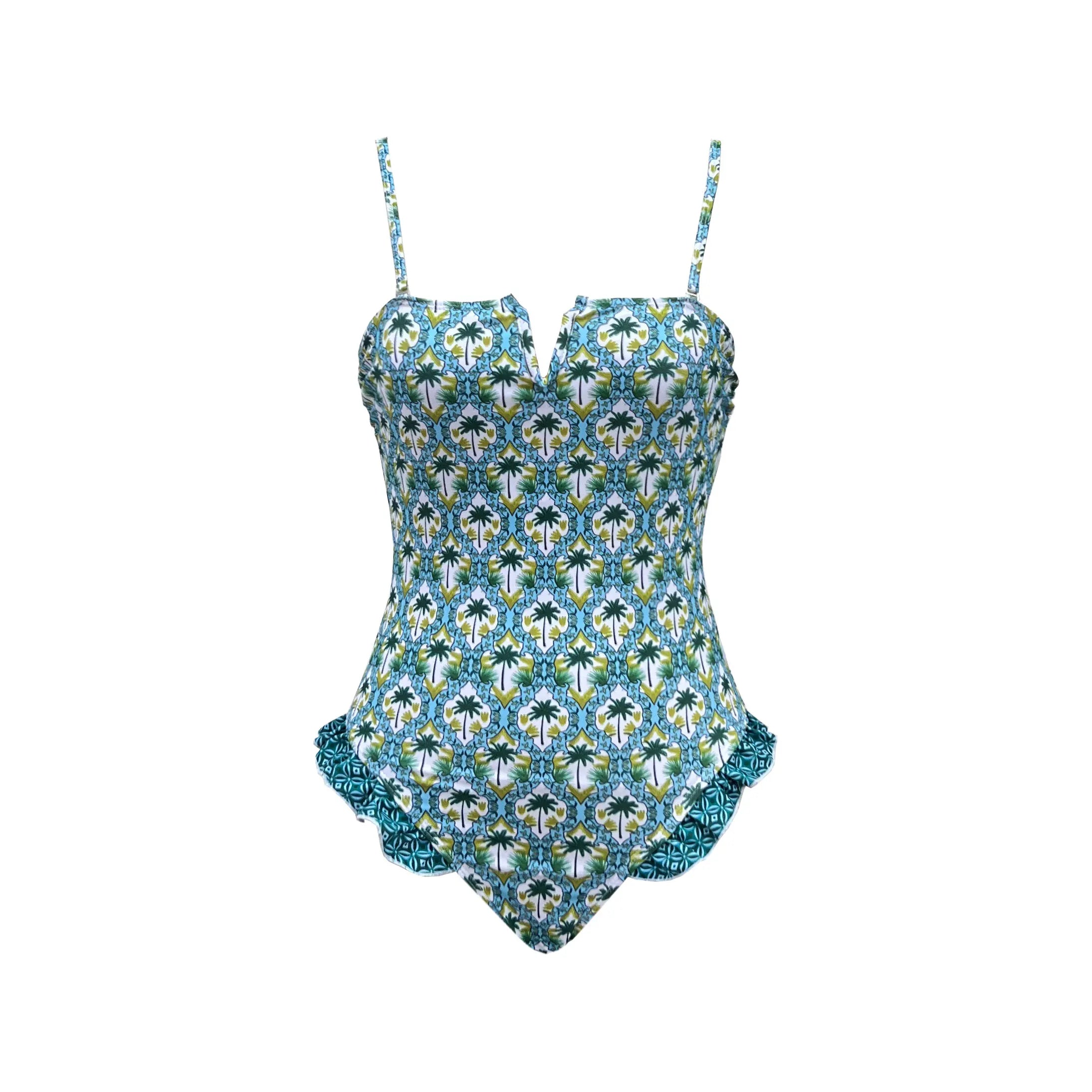 Bandage One Piece Swimsuit Women Swimwear Ruffle Bodysuit Monokini