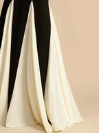 Elegant Splice Slip Maxi Dress For Women Formal Occasions Floor-Length Evening Gown