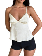 Women 2000s Aesthetic V Neck Spaghetti Strap Sleeveless Camisole