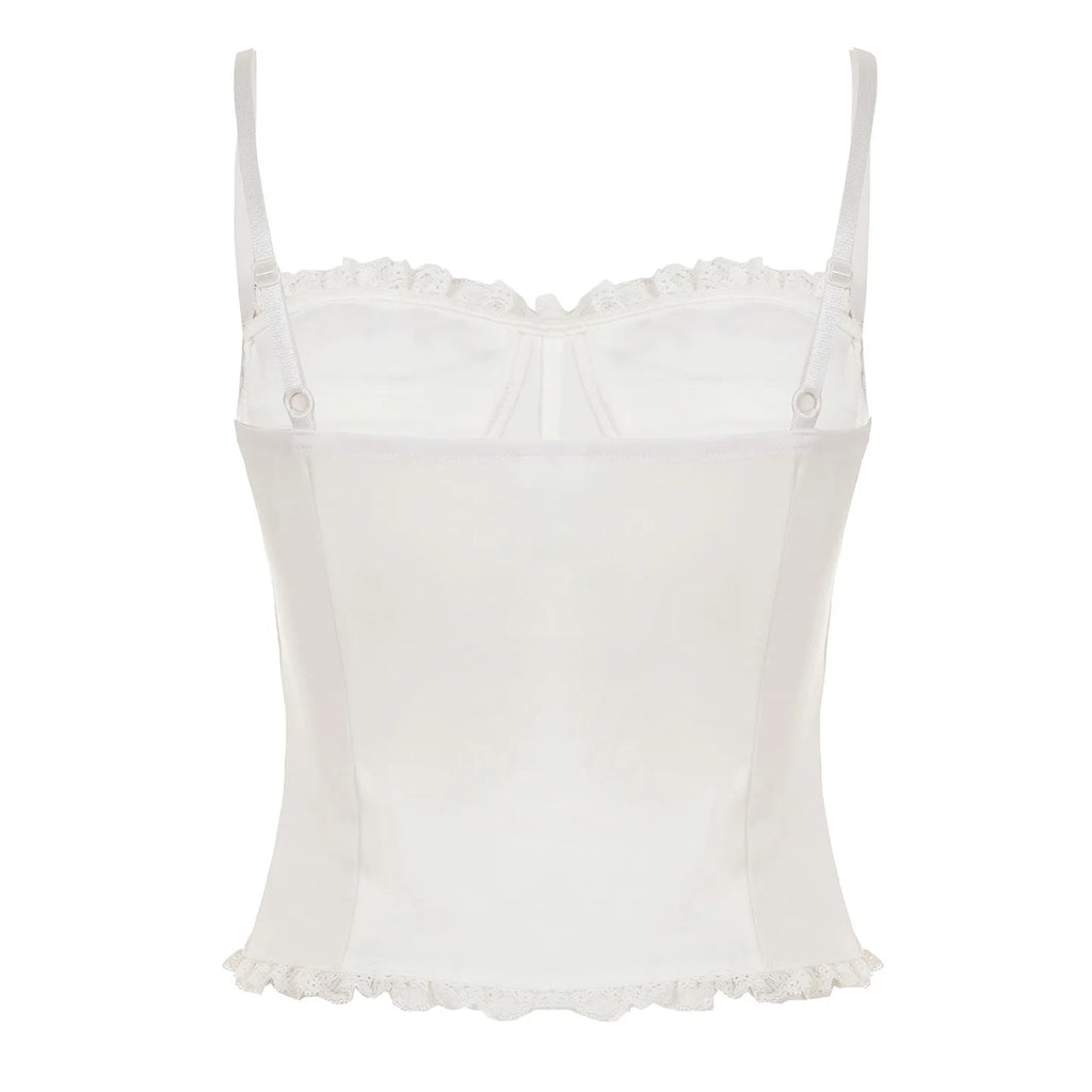 French Embroidered Flower Halter Corset Sexy Slim Top