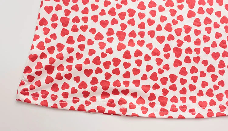 Heart Print Strapless Hip Wrap Sheath Dress
