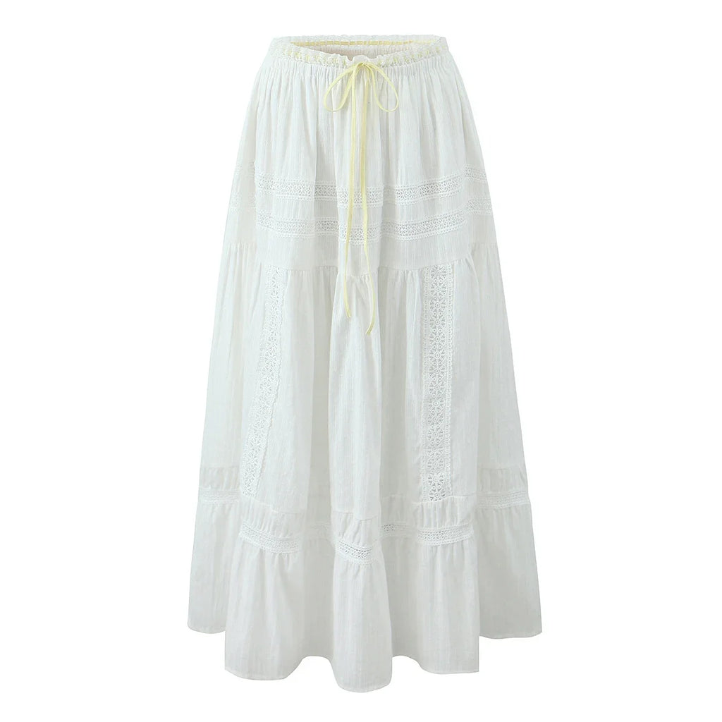 White Lace 2-Piece Maxi Skirt Set
