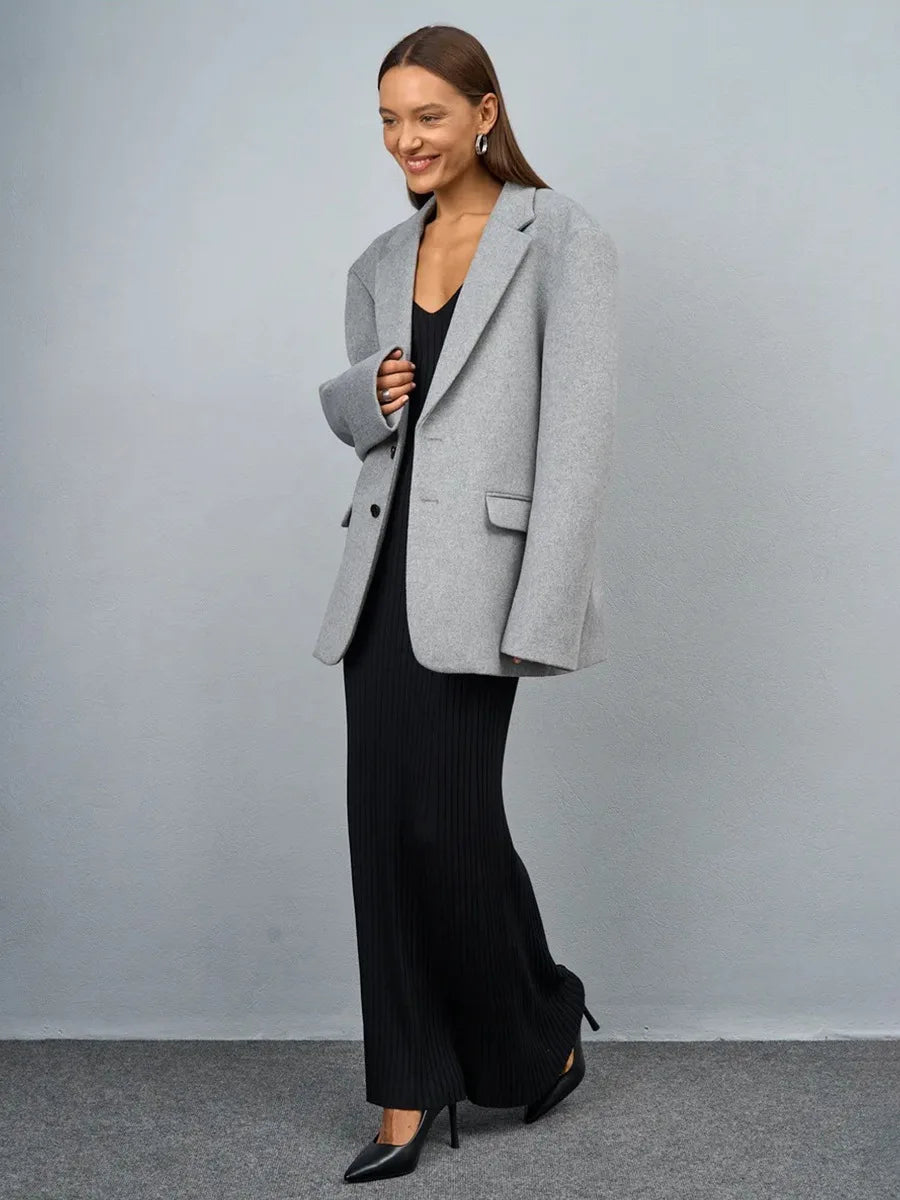 Sleeveless Knitted Dress With Wide Shoulder Straps Inner Long Skirt