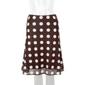 Polka Dot Satin Mesh Midi Skirt With High Waist A Line