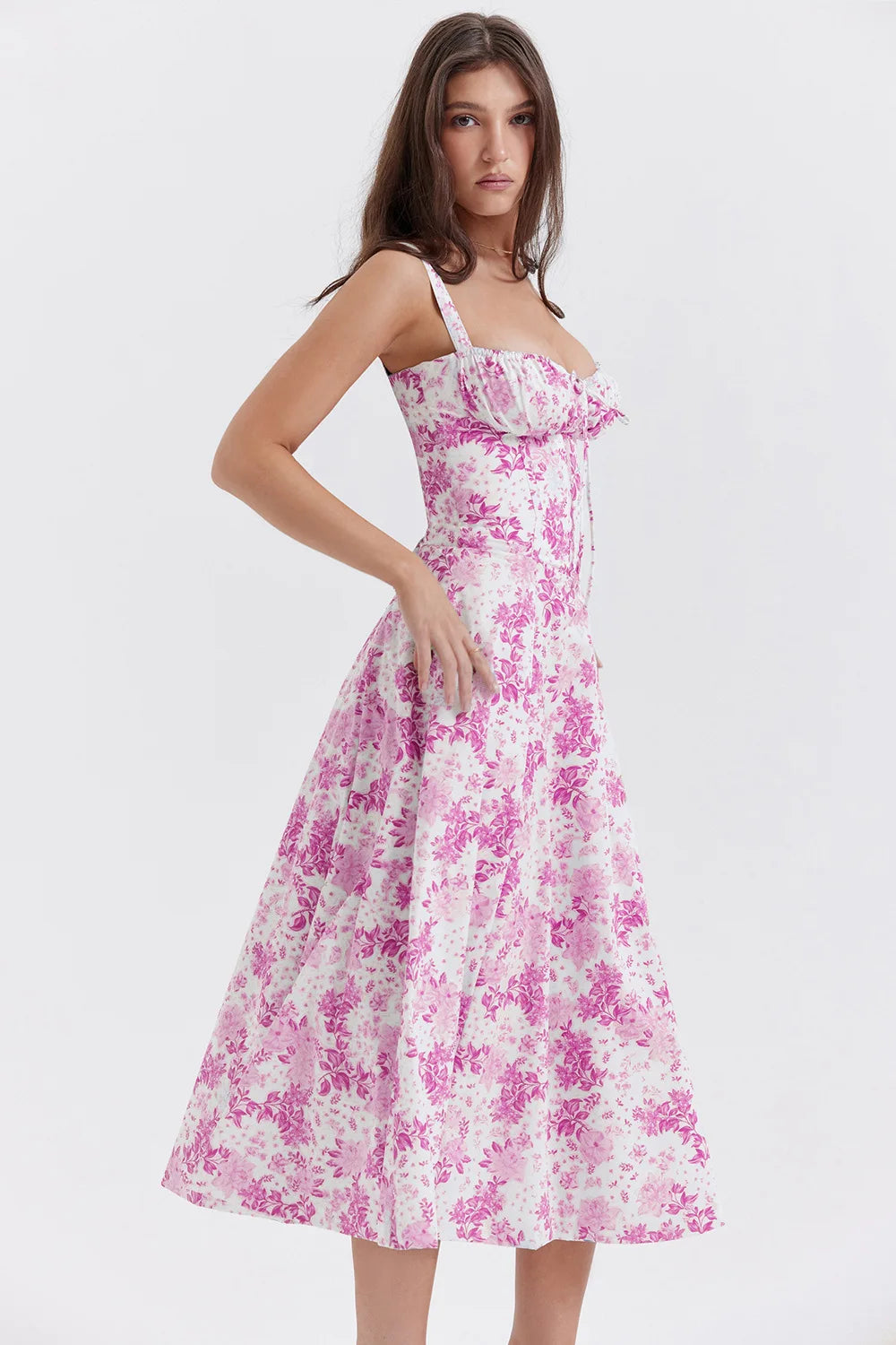 Spaghetti Strap Maxi Dress With Wrap Bow Lace Up Front Elegant Long Gown