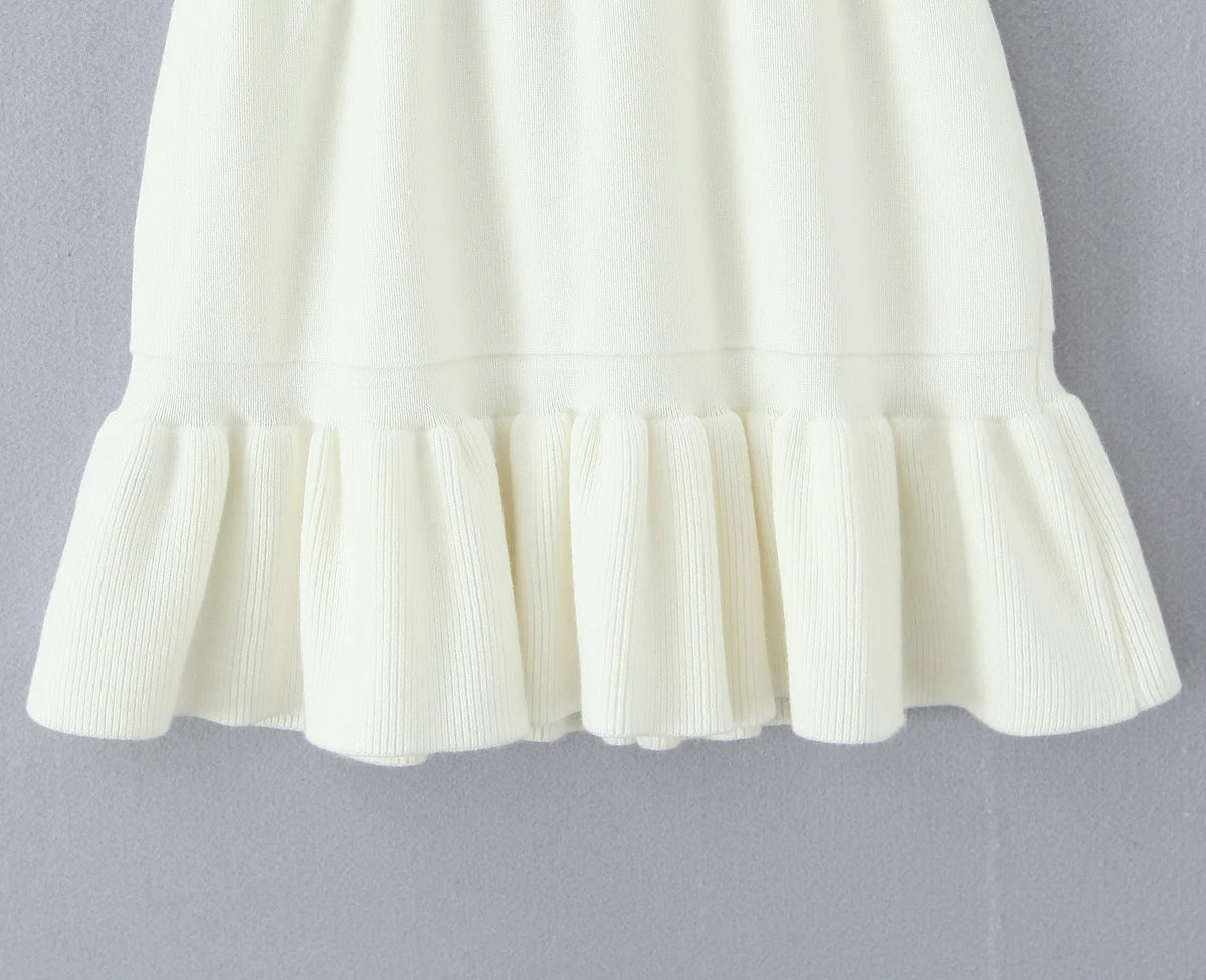 Y2K Women Roll Down Rib Knitted Hem Ruched Pleated Mini Skirt Elastic Waist Hips A-line Skirt