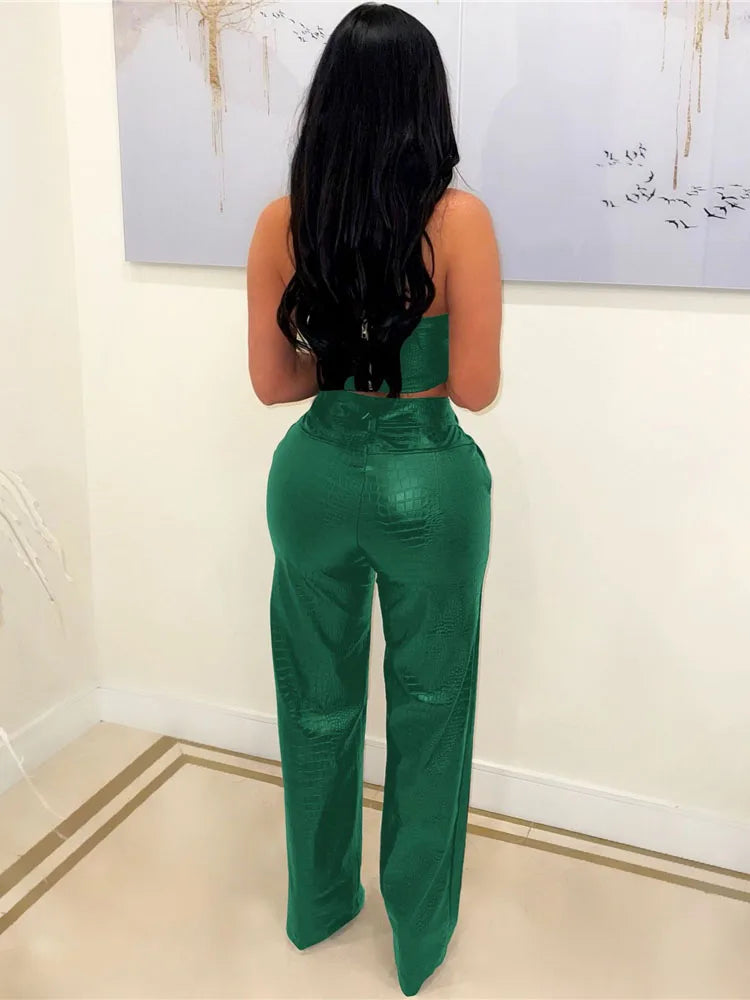 Corset Cutout Cargo Jumpsuit Two Piece Set Sleeveless PU Leather