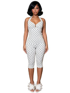 Ladies V Neck Sleeveless Backless Tops And Capri Pants