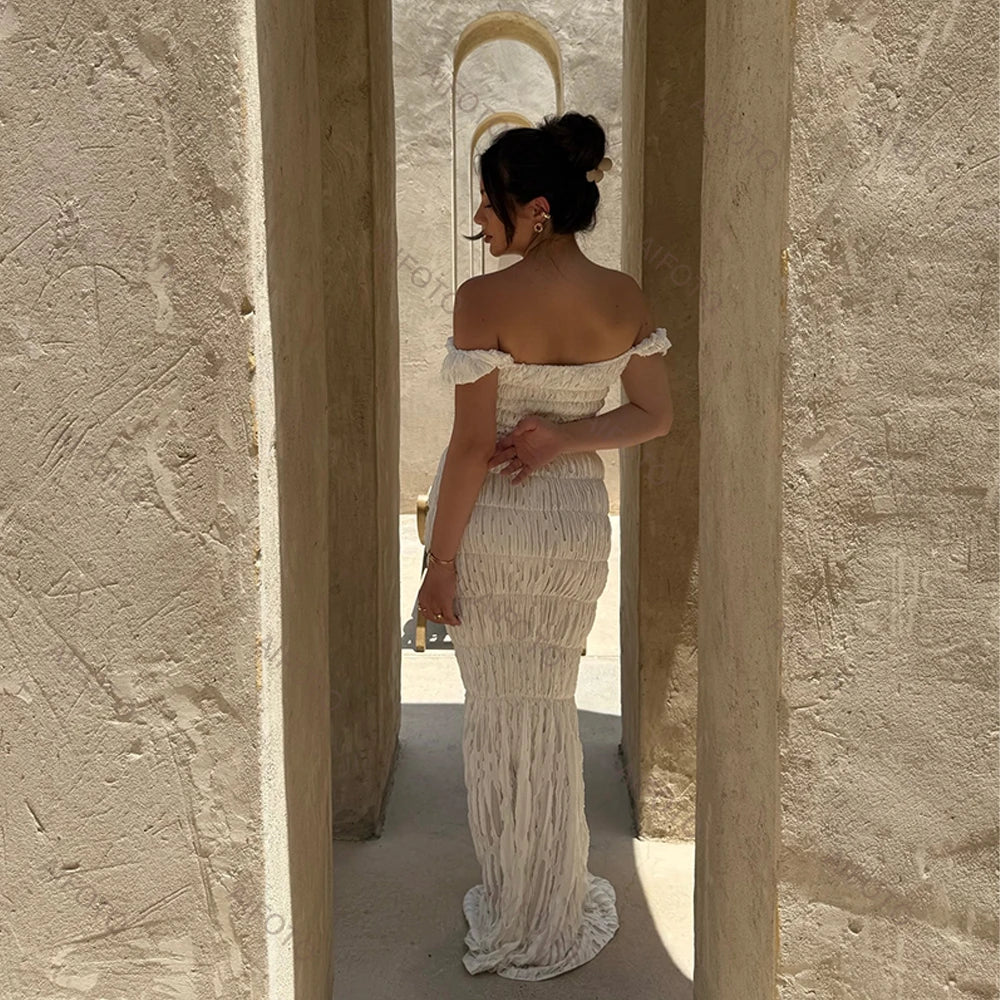 Elegant Maternity Pleated Maxi Gown With Flattering