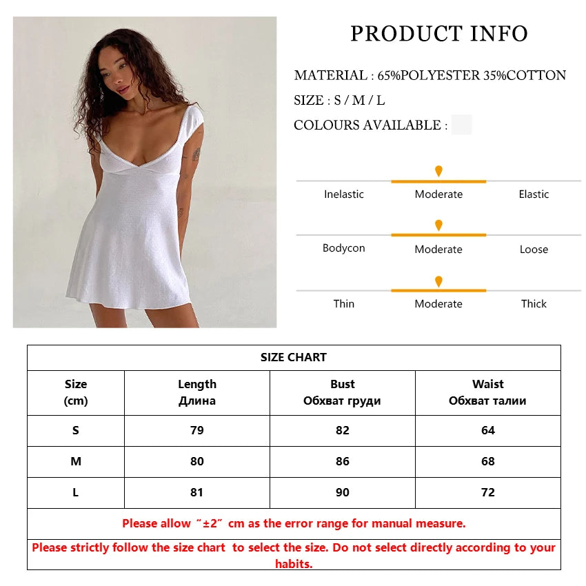 White Sexy V-Neck Backless Nightwear Mini Dress