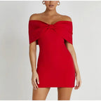 Bow Strapless Mini Backless Bodycon Dress