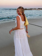 White Lace 2-Piece Maxi Skirt Set