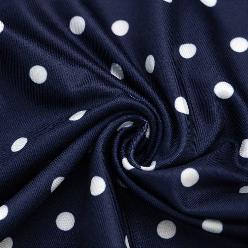 Vintage Polka Dot Two Piece Set Strapless Tube Top And Capri Pants