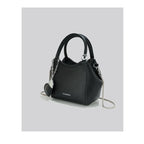 Romantic Litchi Grain Mini Shoulder Bag With Heart Pendant And Delicate Chain Strap