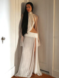 Sheer 2-Piece Turtleneck Crop Top & Skirt Set