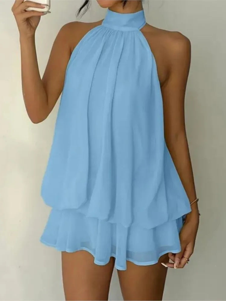 Backless Halter For Women Elegant Mini Dress