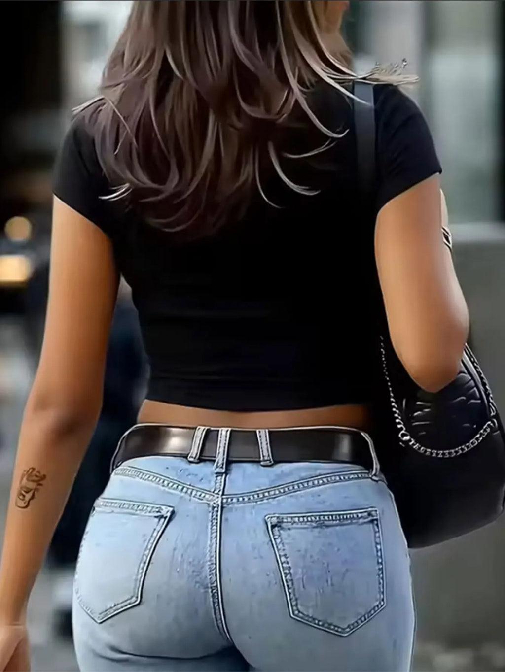 Chic Bow Detail Cropped Tee Short Sleeve Top