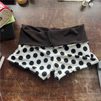 Dot High Waist Shorts With Contrast Band