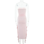 Tube Top Strapless Sexy Midi Dress