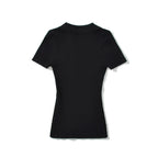 Knit Turn Down Collar Pullover For Women Slim Stretch Short Sleeve Top