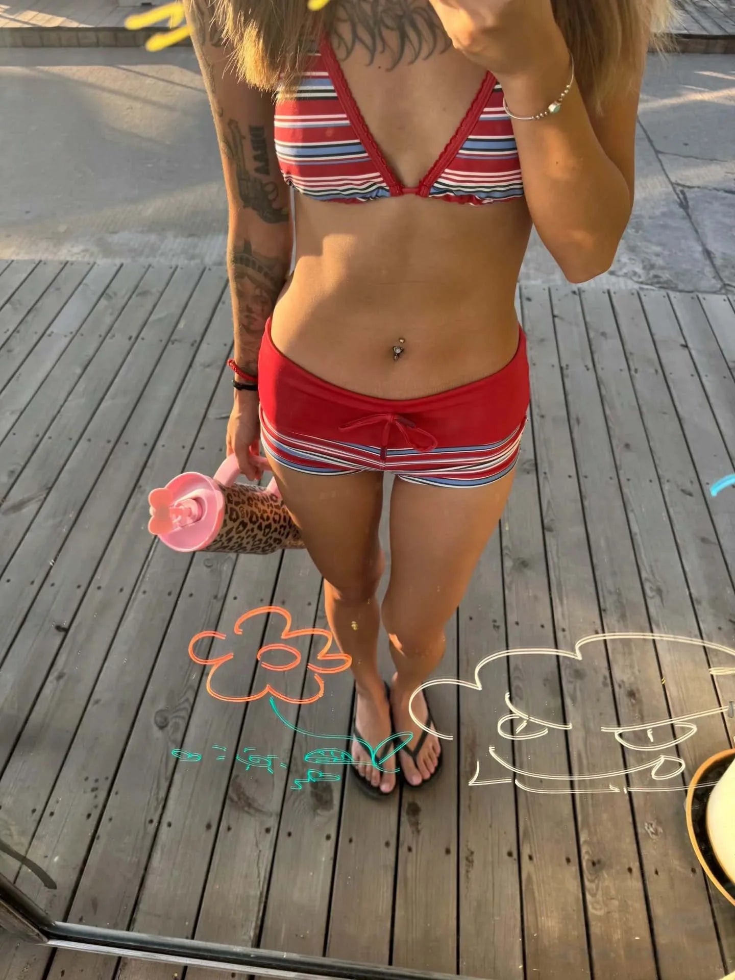 Striped Two-piece Bikini With Tie Dot Pattern Chic Beachwear Swimsuit For Summer Vibes