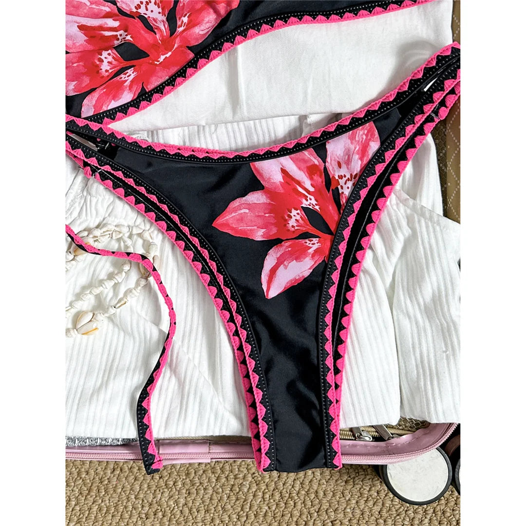 Floral Brazilian Bikini Set Two-Piece Swimsuit