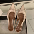 Bowtie Silk Sandals With Pointed Toe And Slim Slingback Heels