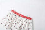 Cherry Plaid Y2K Backless Crop Top Skirt Set