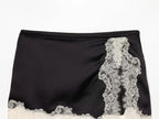 Lace Hem Mini Skirt Mid Waist Above Knee Length