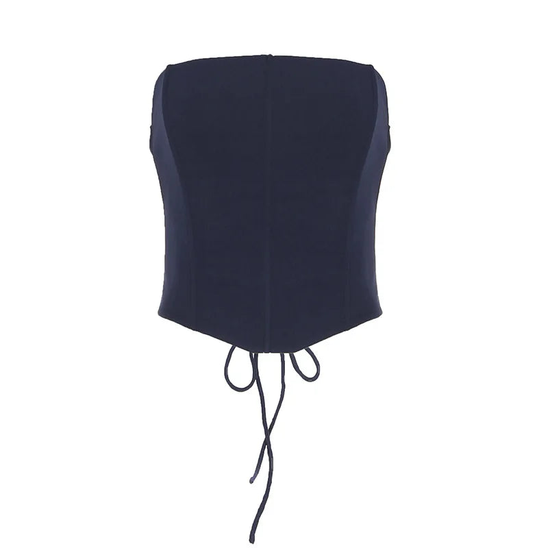 Hollow Out Corset Top For Women Chic Bandage Crop Cami With Soft Stretch