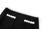 Black And White Skirt Set For Women With Elegant Contrast Design