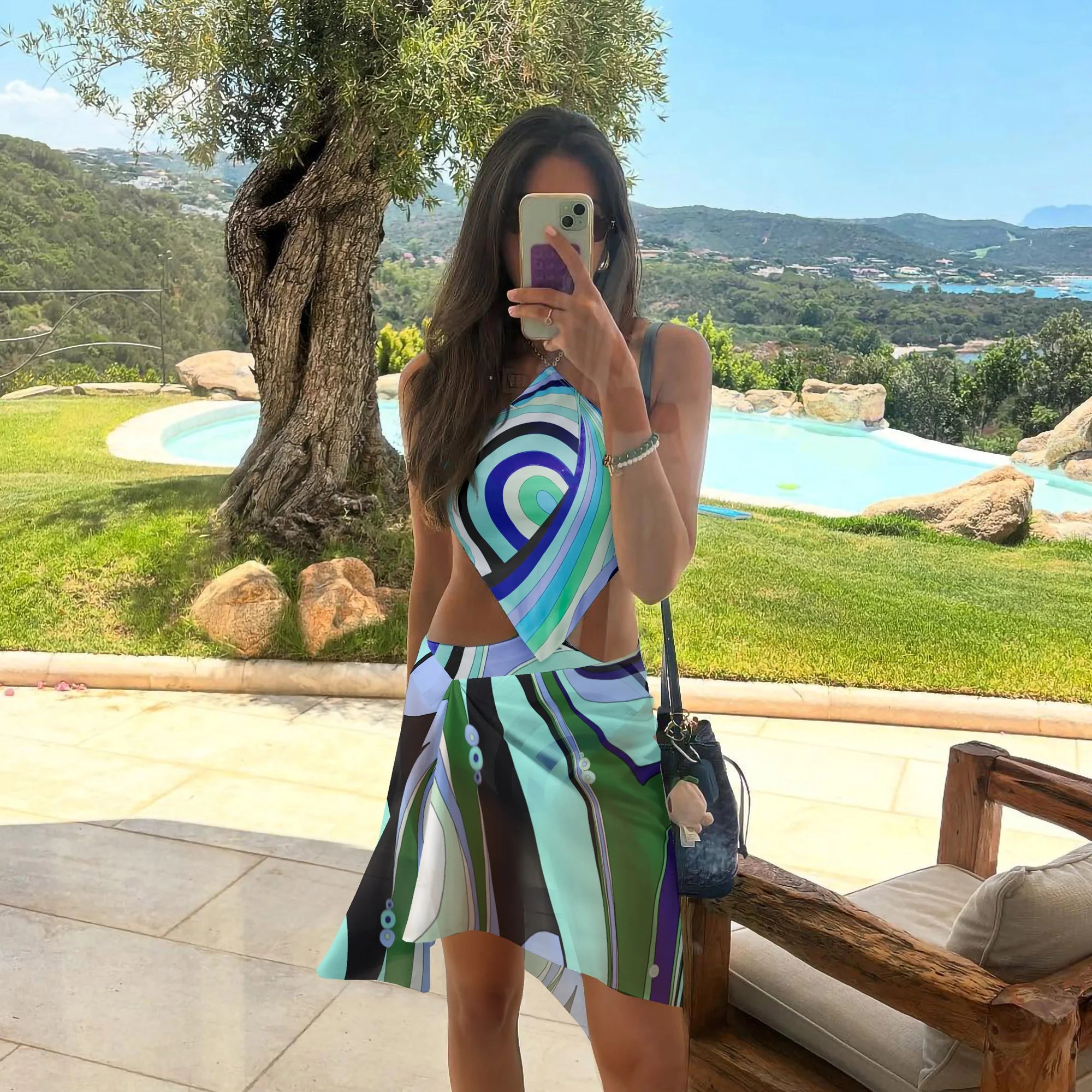 Halter One Piece Swimsuit With Skirt Monokini Vibe Allure