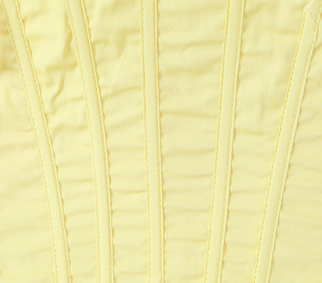 Sunny Chic Yellow Crop Cami Top With Back Zipper Slim Fit