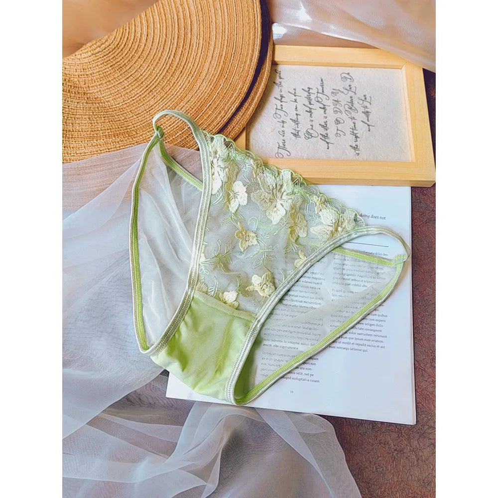 Whisper Lace Wireless Bralette Set In Ultra Thin Embroidered Mesh For Small Busts Delicate Comfort