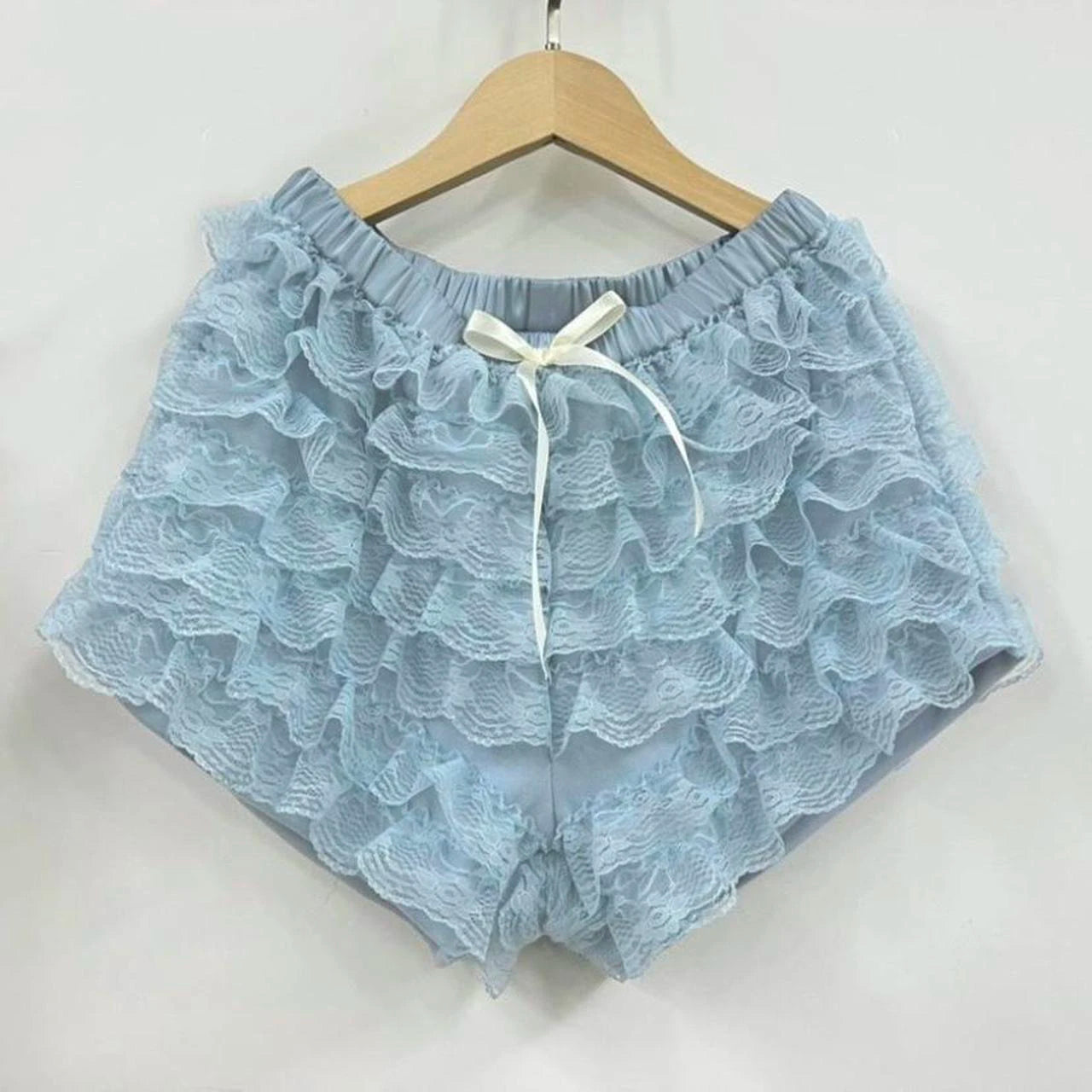 Fairycore Lace Trim Multilayer Shorts Kawaii