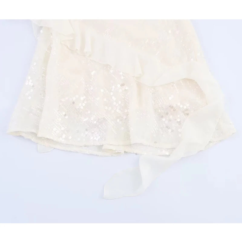 Sequin Backless Mini Slip Dress