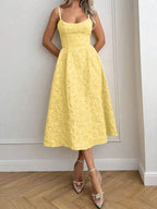 Backless O Neck Sling Maxi Dress A Line Slim