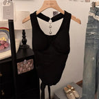 Y2K Halter Neck Backless Crop Tank Top