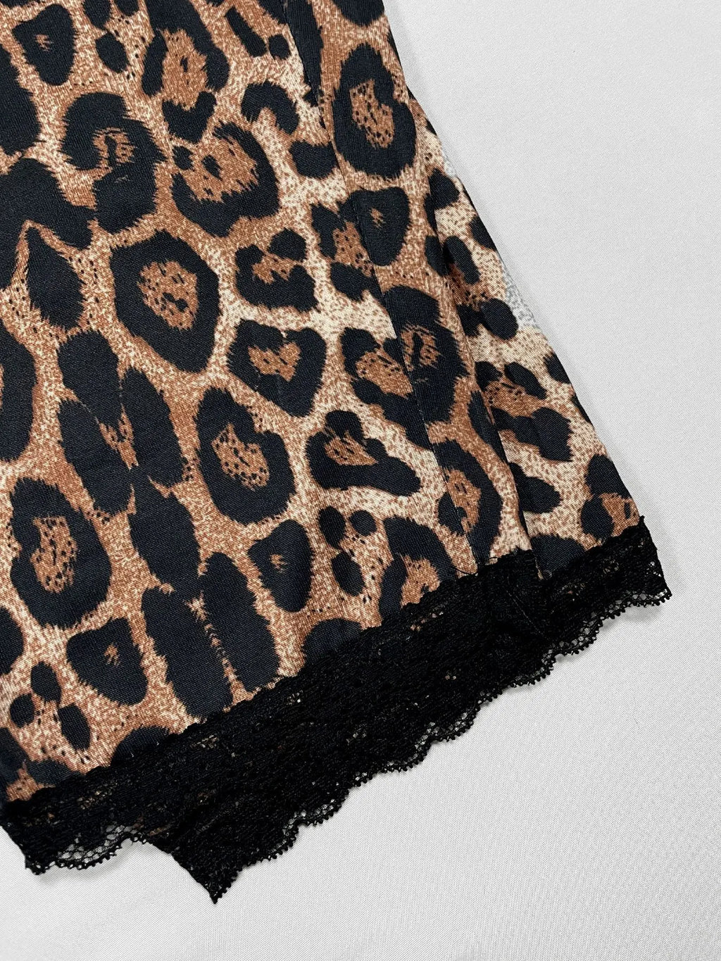 Leopard Lace Trim Two Piece Set