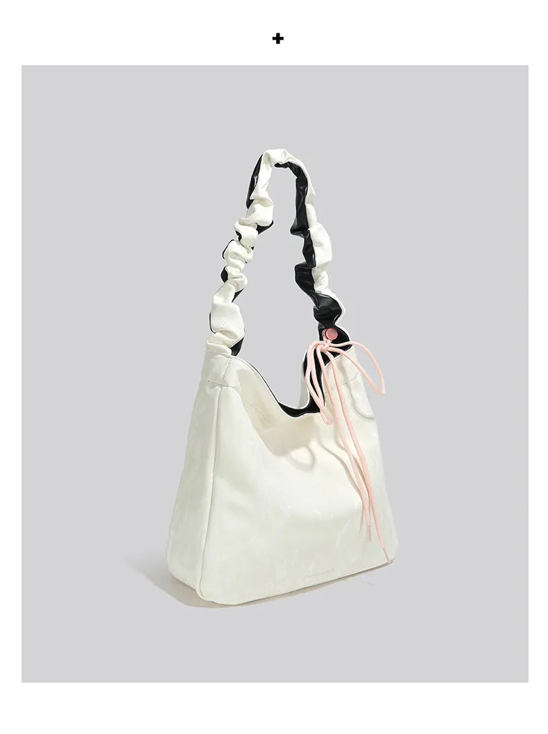 Pastel Ruched Strap Shoulder Bag