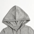 Ribbed Knit Two Piece Tracksuit Set With Hooded Crop Top And Elastic Zippered Pants