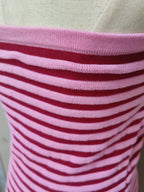Striped Knitted Strapless Maxi Dress For Women With Backless Design
