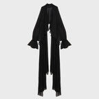 Off Shoulder Chiffon Blouse With Lightweight Fit Asymmetrical Hem And Bow Detail