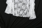 Gothic Fairycore Lace A Line Dress With Flare Sleeves And Square Neck