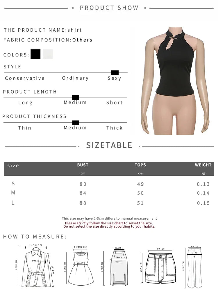 Chic Hollow Tank Top With Buckle Detail