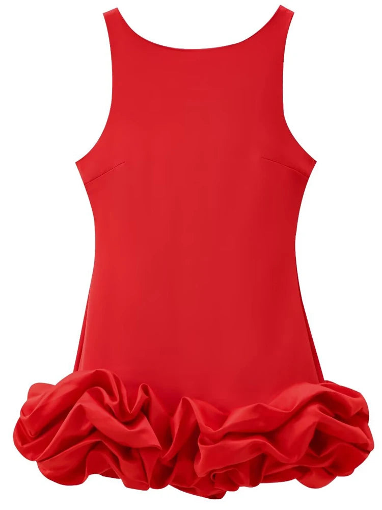 Backless Ruffle Mini Dress Sleeveless Bodycon Party Outfit